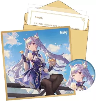 Набор Genshin Impact: Day Of Destiny Series – Keqing (Значок, сикиси, конверт, письмо, наклейка)