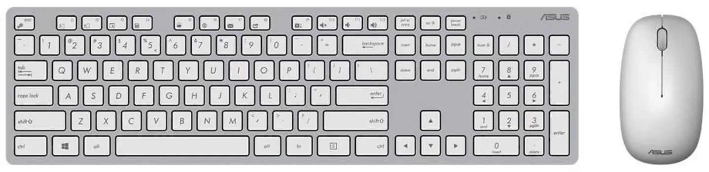 Набор клавиатура + мышь ASUS W5000 беспроводные для PC (белые)