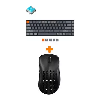 Набор Мышь Pulsar Xlite Wireless V2 Competition Black + Клавиатура Keychron K7 Low Profile, RGB, Blue Switch