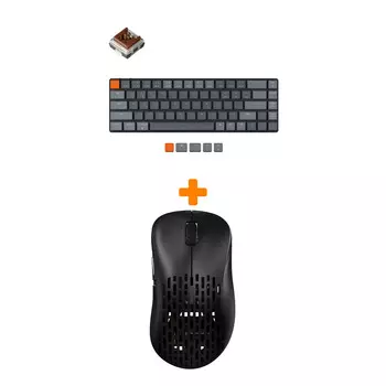 Набор Мышь Pulsar Xlite Wireless V2 Competition Black + Клавиатура Keychron K7 Low Profile, RGB, Brown Switch