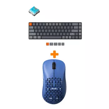 Набор Мышь Pulsar Xlite Wireless V2 Competition Blue + Клавиатура Keychron K7 Low Profile, RGB, Blue Switch