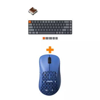 Набор Мышь Pulsar Xlite Wireless V2 Competition Blue + Клавиатура Keychron K7 Low Profile, RGB, Brown Switch