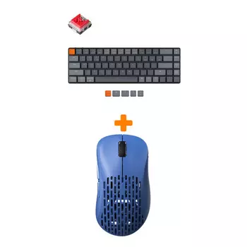 Набор Мышь Pulsar Xlite Wireless V2 Competition Blue + Клавиатура Keychron K7 Low Profile, RGB, Red Switch