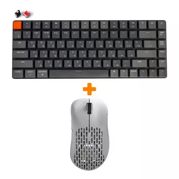 Набор Мышь Pulsar Xlite Wireless V2 Competition Mini White + Клавиатура Keychron K3 Low Profile, RGB, Red Switch, Dark Gray