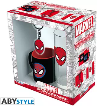 Набор подарочный Marvel: Spider-man (стакан + брелок + кружка)