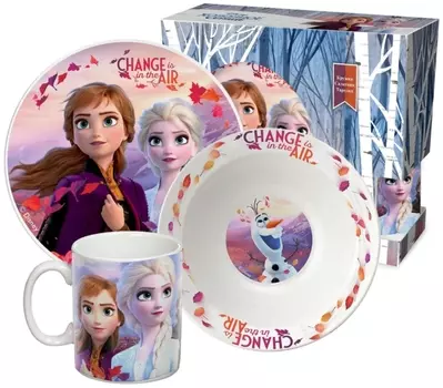 Набор посуды Frozen 2 / Холодное сердце 2: Дизайн 2 (фарфор, 3 предмета)