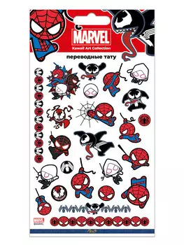 Набор татуировок переводных Марвел Человек-Паук Каваи / Marvel Spider-Man Kawaii 1