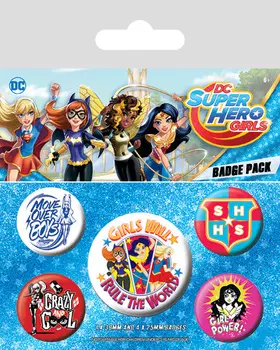 Набор значков DC Super Hero Girls: Girls Will Rule The World 5-Pack