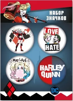 Набор значков Харли Квин 1 / DC Harley Quinn 1 4-Pack (4 шт.)