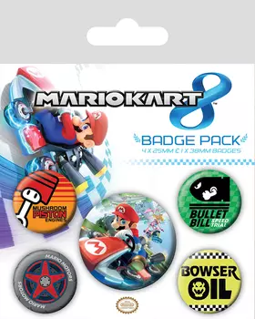 Набор значков Nintendo: Mario Kart 8