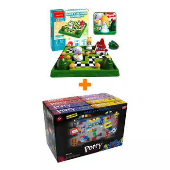 Настольная игра Алиса в сказочном королевстве + Конструктор Huggy Wuggy 33 детали Набор
