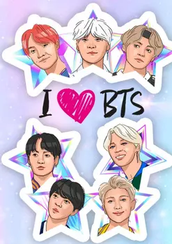 Обложка на паспорт I love BTS