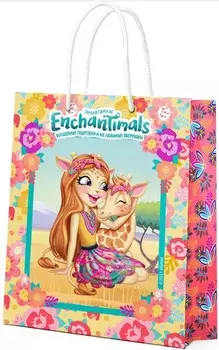 Пакет Enchantimals подарочный большой жёлтый (335x406x155 мм)