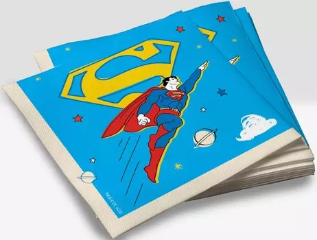 Салфетки бумажные Superman: Logo трехслойные жёлтые (33x33 см) (20 шт)
