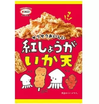 Снэки Maruesu Кальмары в кляре со вкусом красного маринованного имбиря (22 г)