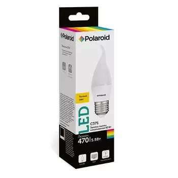 Светодиодная лампа Polaroid 220V C37S 5,5W 3000K E27 470lm