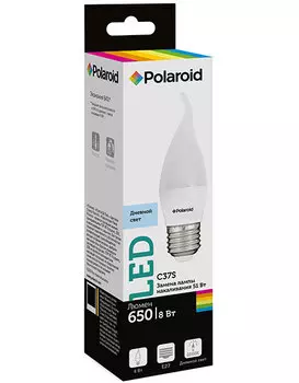 Светодиодная лампа Polaroid 220V C37S 8W 6500K E27 650lm