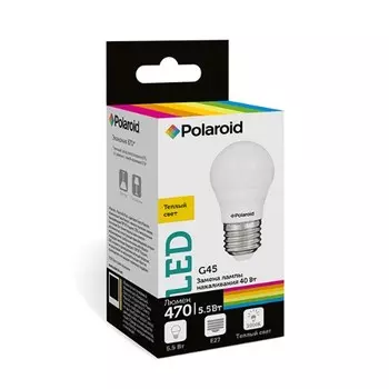 Светодиодная лампа Polaroid 220V G45 5,5W 3000K E27 470lm