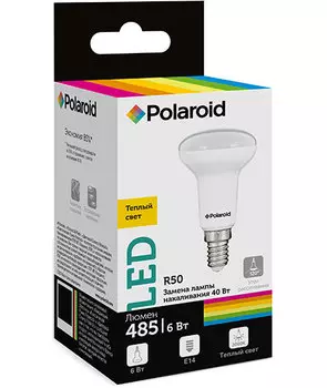 Светодиодная лампа Polaroid 220V R50 6W 3000K E14 485lm