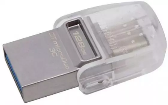 USB-накопитель Kingston 128Gb microDuo USB3.0 (белый)