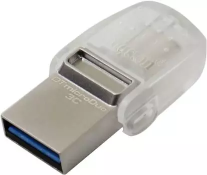 USB-накопитель Kingston 64Gb microDuo USB3.1 (белый)