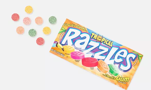 Жевательная резинка Razzles Tropical Вкус тропические фрукты