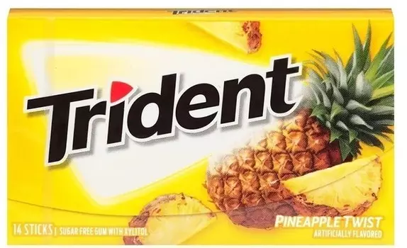 Жевательная резинка Trident Pineapple со вкусом ананаса