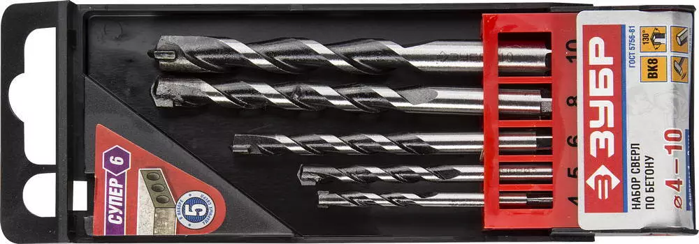 Набор сверл ЗУБР