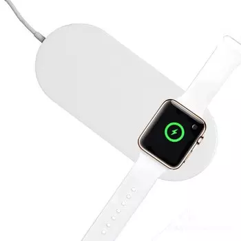 Беспроводная зарядная станция 2 в 1 для телефона и часов (Белый)