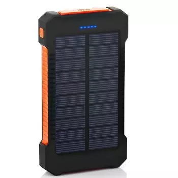 Power Bank с солнечной батареей (Оранжевый)