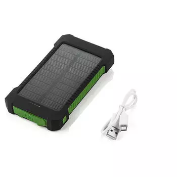 Power Bank с солнечной батареей (Зеленый)