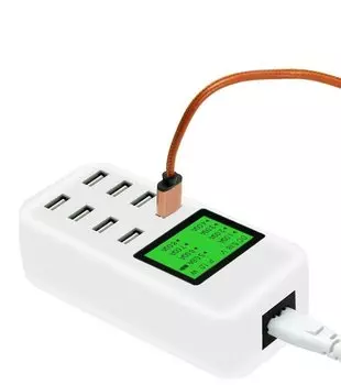 Зарядное устройство на 8 портов USB с ЖК-дисплеем