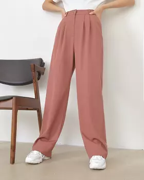 Брюки прямого кроя розового цвета