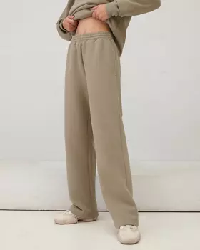 Брюки спортивные прямого кроя цвета хаки