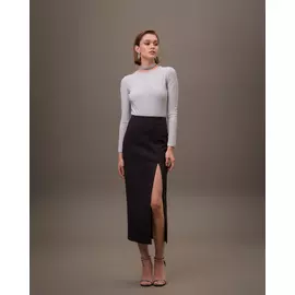 Юбка макси с разрезом черного цвета