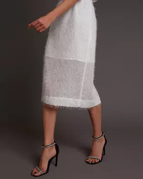 Юбка миди молочного цвета