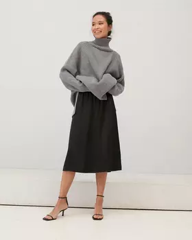 Юбка миди на резинке черного цвета