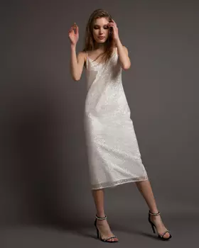 Комбинация миди из мерцающей ткани