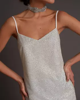 Комбинация мини из мерцающей ткани