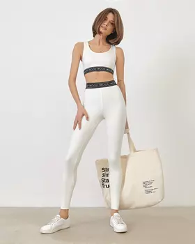 Кроп-топ с резинкой 2MOOD экрю