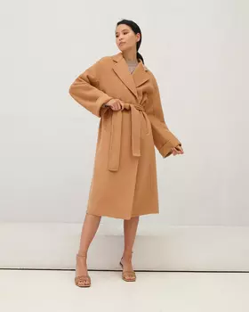 Пальто - халат цвета кэмел