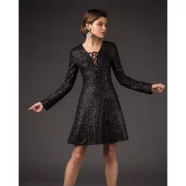 Платье мини со шнуровкой черного цвета