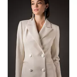 Платье-жакет миди молочного цвета