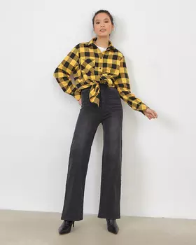 Рубашка черно-желтая клетка