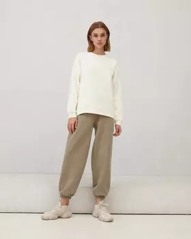 Толстовка базовая без капюшона цвета экрю