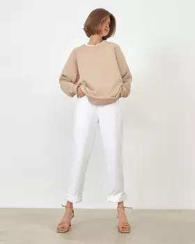 Толстовка без капюшона бежевого цвета