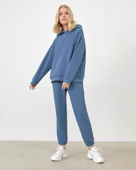 Толстовка с капюшоном цвета индиго