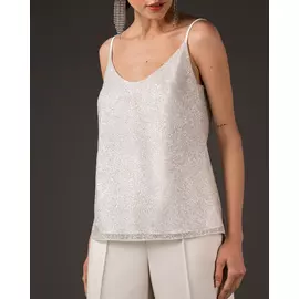 Топ из глиттера белого цвета