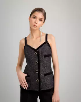 Топ из твида с карманами