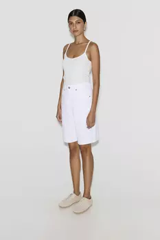 Бермуды из денима молочного цвета